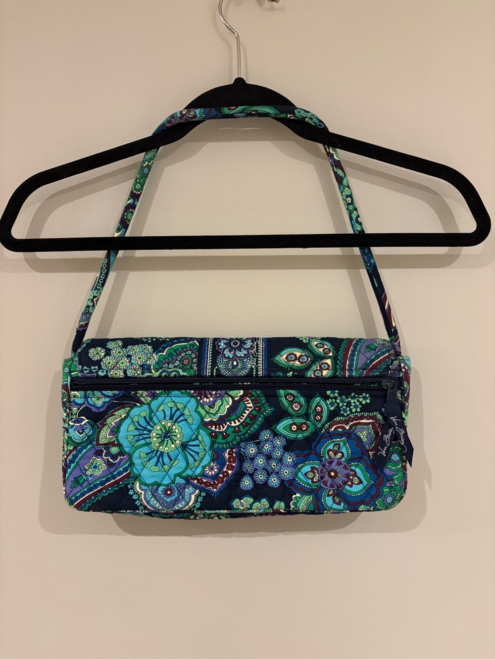 Vera Bradley Quilted Paisley Shoulder Bag in Teal, Navy & Green - Picture 2 of 10
